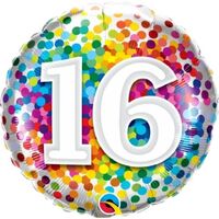 16th Confetti Birthday Balloon 45cm