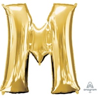 Gold Letter M Balloon 86cm