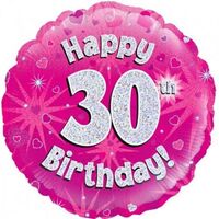 Happy 30th Birthday Pink Sparkle 45cm