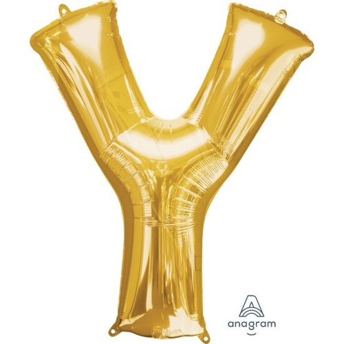 Gold Letter Y Balloon 86cm